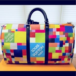 NEW LV Damier 3D Multicolored Keepall 50